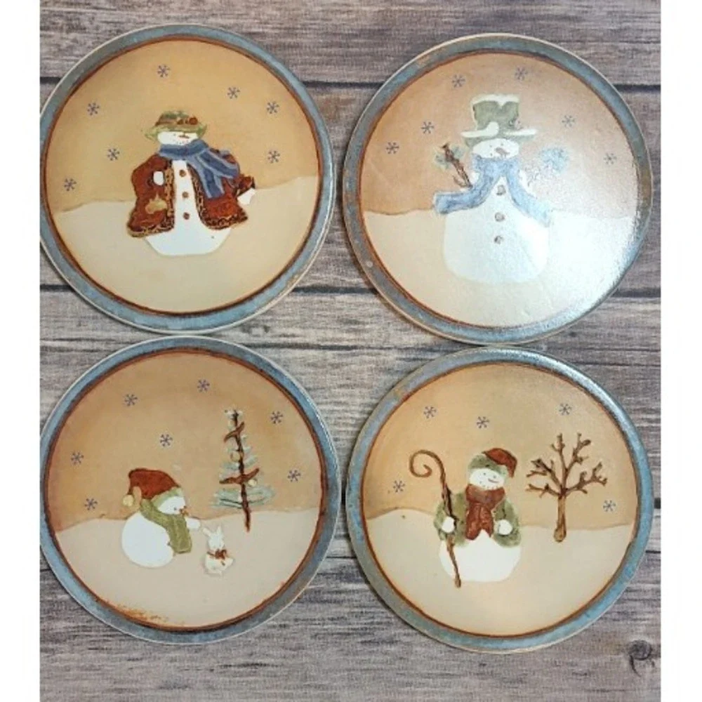St Nicholas Square Forest Friends Snowman Set Of 4 Drink Coasters With Box A13